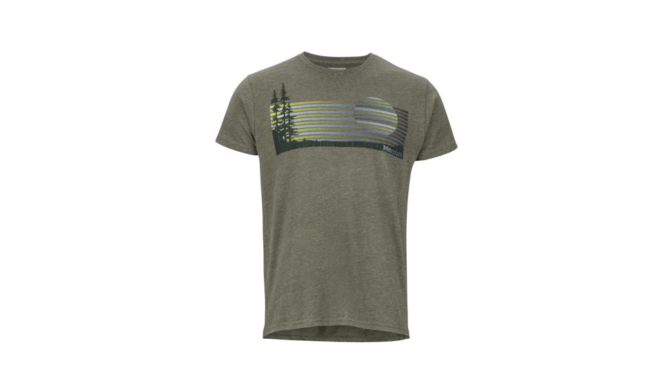 Marmot Verge Tee Short Sleeve - Mens, Olive Heather, Small, 49370-4480-S