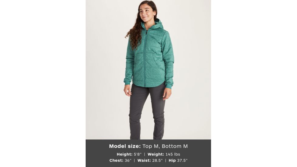 Marmot Visita Insulated Hoodie - Womens, Deep Jungle Heather, Medium, 47520-4997-M