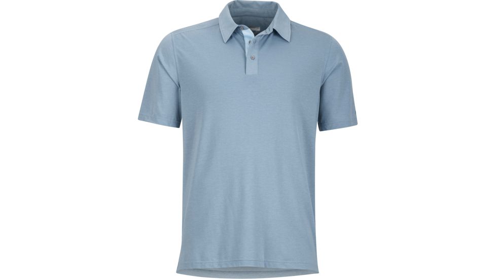 Marmot Wallace Polo Short Sleeve Shirt - Men's-Blue Granite Heather-Medium