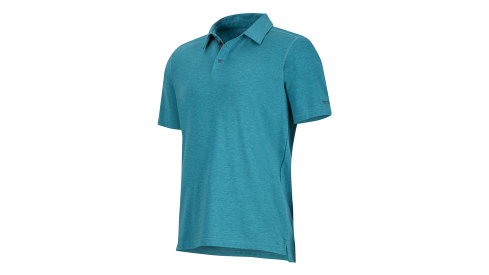 Marmot Wallace Polo Short Sleeve Shirt - Mens, Deep Jade Heather, Medium 43520-3865-M