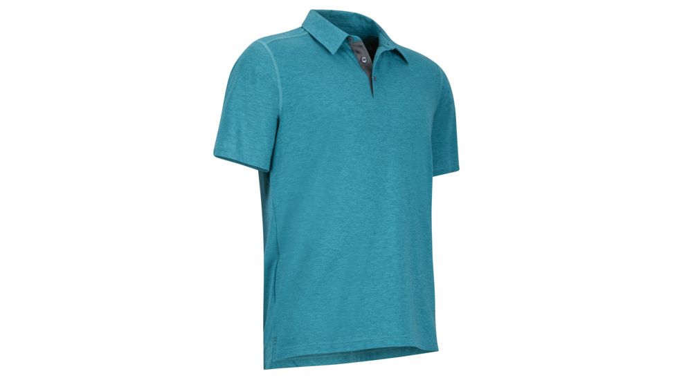 Marmot Wallace Polo Short Sleeve Shirt - Mens, Deep Jade Heather, Medium 43520-3865-M
