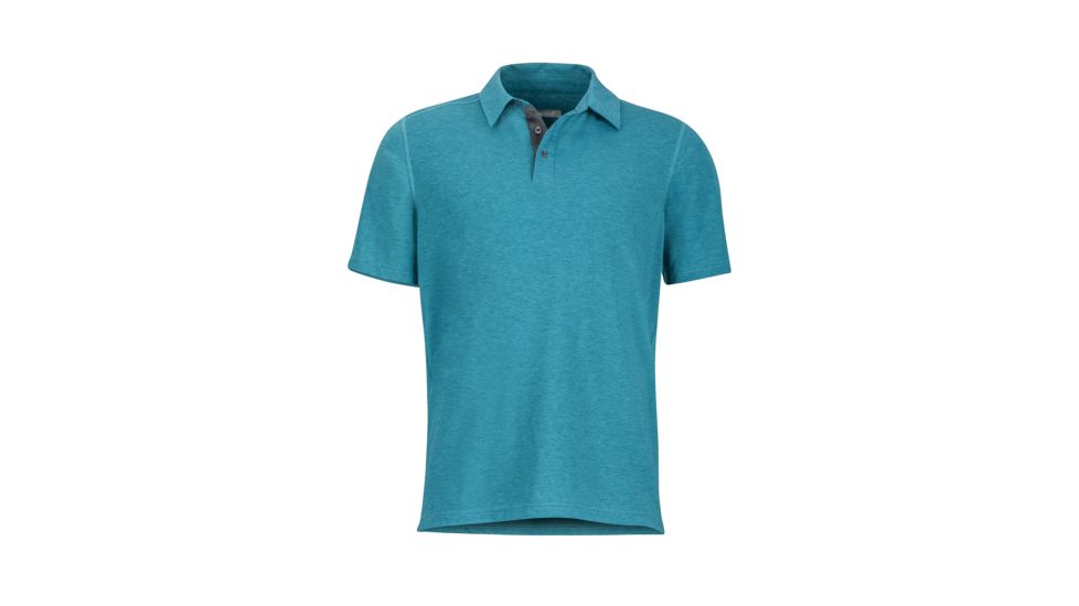 Marmot Wallace Polo Short Sleeve Shirt - Mens, Deep Jade Heather, Medium 43520-3865-M