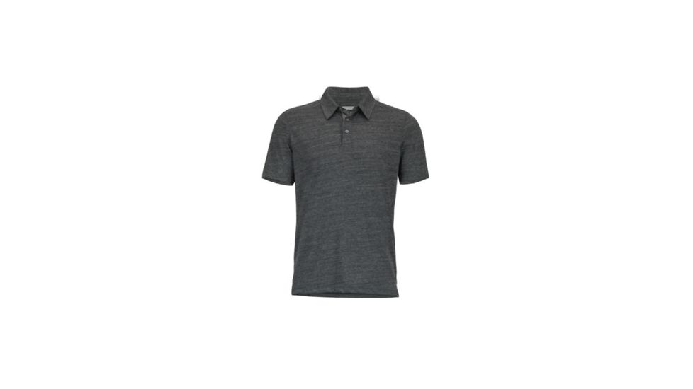 Marmot Wallace Polo Short Sleeve Shirt - Mens, Black Heather, Small, 43520-5608-S