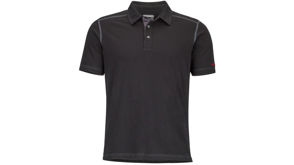 Wallace Polo Short Sleeve Shirt - Mens-Black-Small