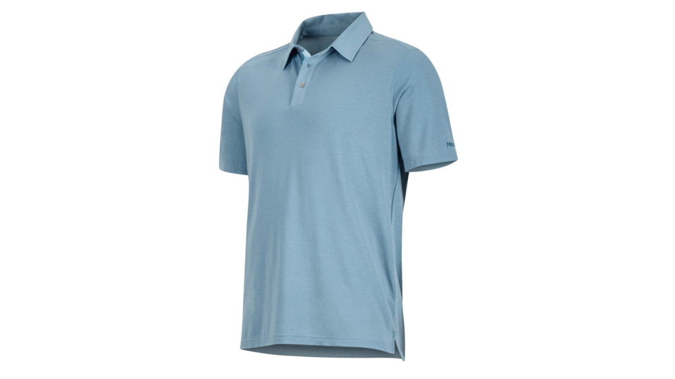 Marmot Wallace Polo Short Sleeve T-Shirt - Mens, Blue Granite Heather, 2XL 43520-3819-XXL