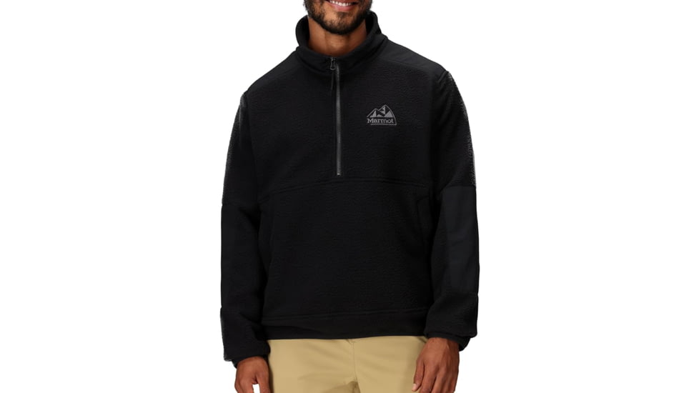 Marmot Wanderer High Pile Fleece Pullover - Men's, Black, Extra Large, 195115340421