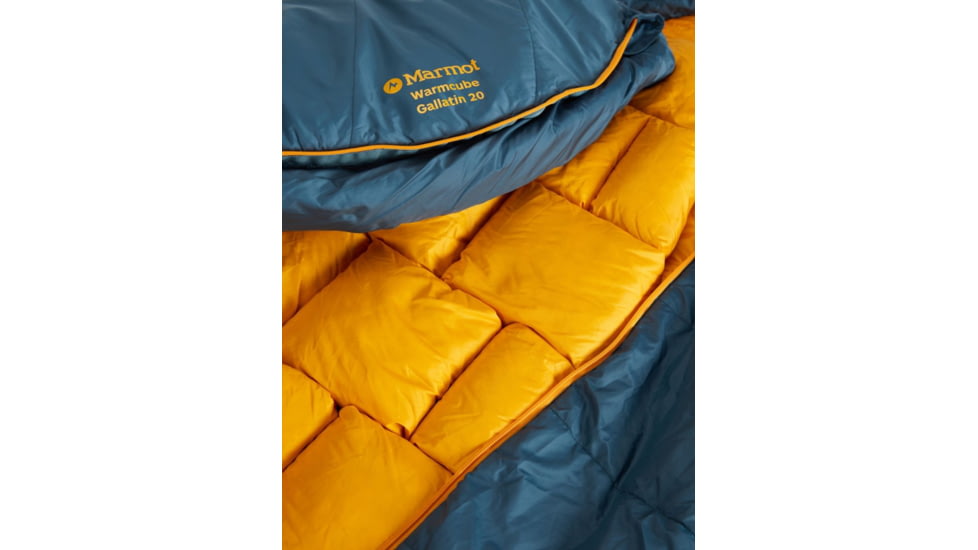 Marmot WarmCube Gallatin 20 Sleeping Bag, Stargazer/Solar, Long, 36430-1995-LZ