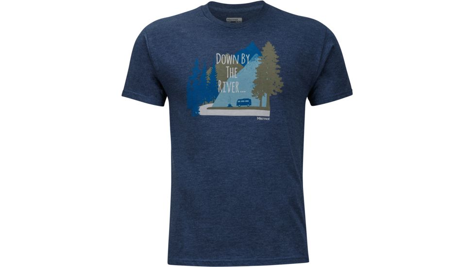 Marmot Waterfront Short Sleeve Tee - Men's -Navy Heather-X-Large