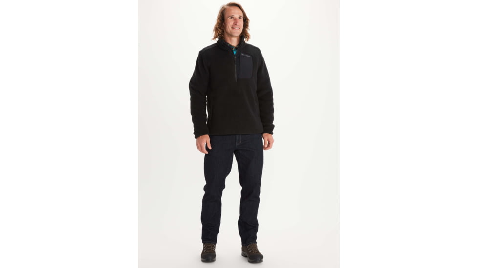 Marmot Wiley Fleece Half Zip - Mens, Black, Large, M11941-001-L