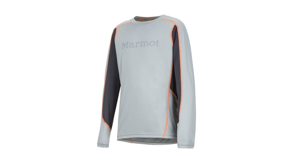 Marmot Windridge Graphic Long Sleeve - Boys, Grey Storm/Dark Steel, Large, 50310-1819-L