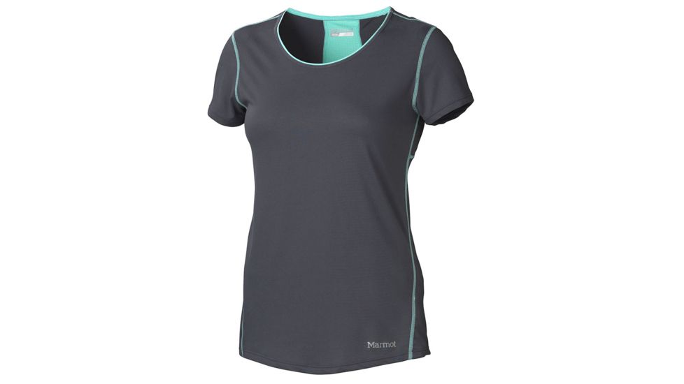 Marmot Womens Essential Short Sleeve Tee,Dark Steel/Ice Green,Large MAR0947-DS-IG-LG