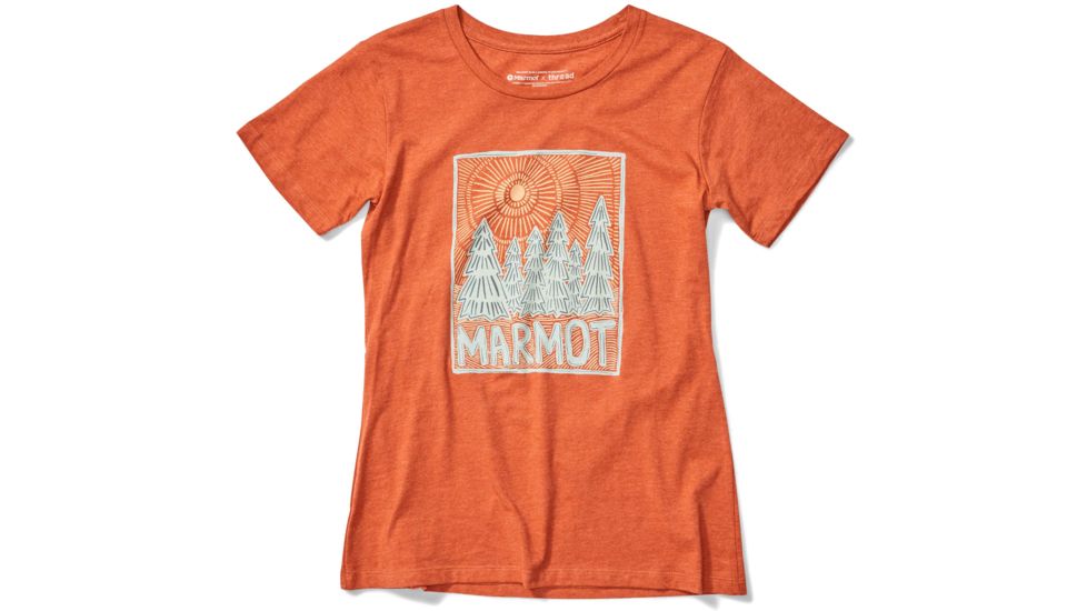 Marmot Woodblock Short Sleeve T-Shirt - Womens, Amber Heather, Medium, 46470-7391-M