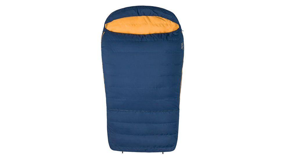 Marmot Zuma Double Wide 35 Sleeping Bag, Total Eclipse/Buckthorn Brown, Long 6ft6in/Left Zip, 38750-1550-LZ