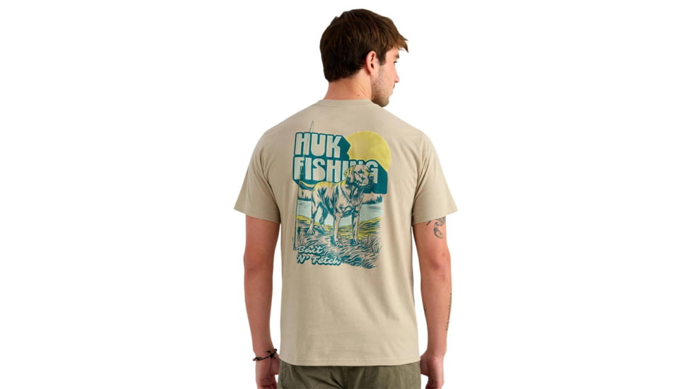 Marolina DBA HUK Huk Bait N Fetch Short Sleeve Tee River Rock Heather S, H1000585-194-S
