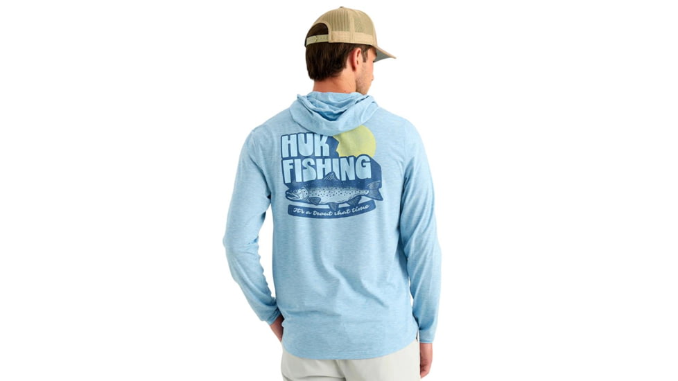Marolina DBA HUK Huk Drift Long Sleeve Hoodie Shipyard Heather 2XL, H1200726-447-XXL