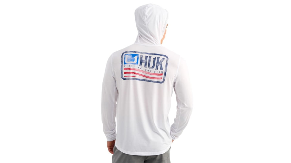 Marolina DBA HUK Huk Drift Long Sleeve Hoodie White L, H1200726-100-L