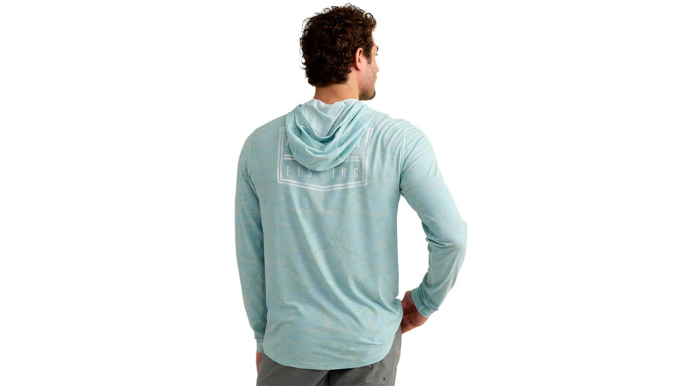 Marolina DBA HUK Huk Drift Performance Hoodie Long Sleeve Shirt Heron Blue L, H1200734-395-L