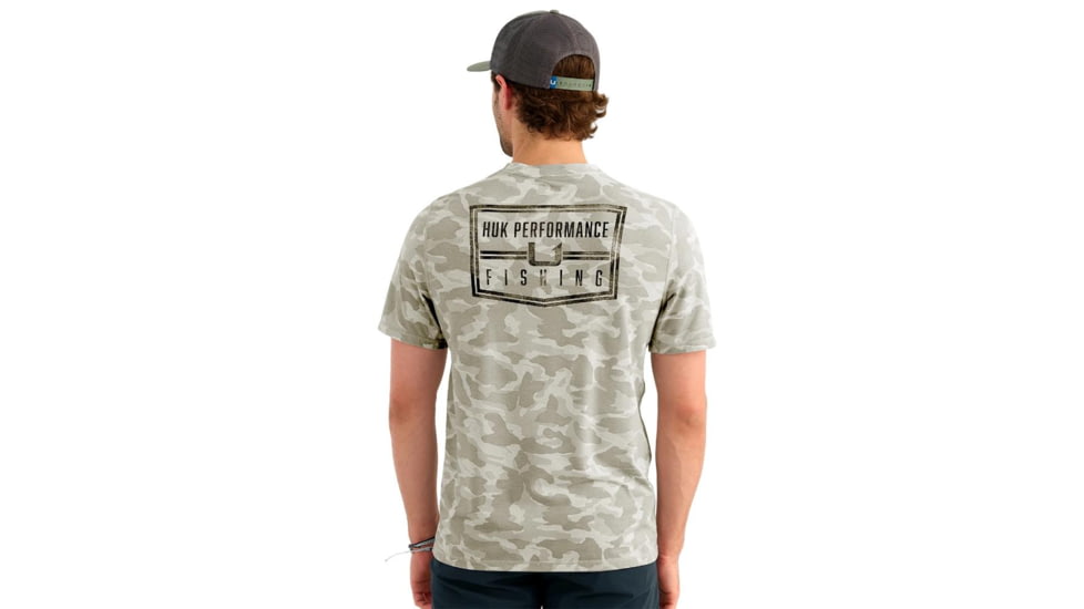 Marolina DBA HUK Huk Drift Performance Short Sleeve Shirt Seagull Camo 2XL, H1200736059XXL