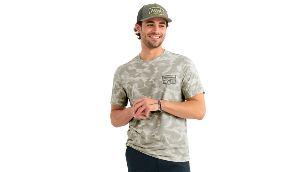 Marolina DBA HUK Huk Drift Performance Short Sleeve Shirt Seagull Camo S, H1200736059S
