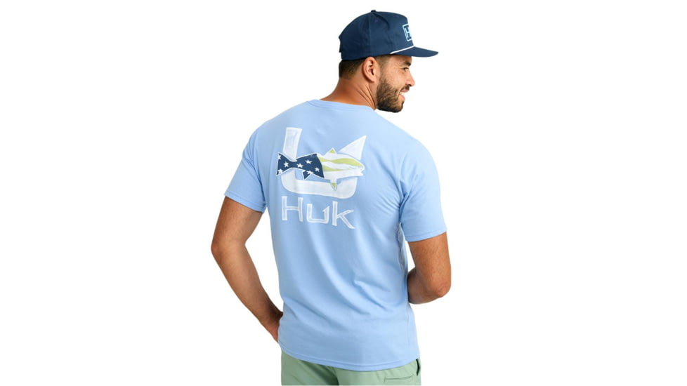 Marolina DBA HUK Huk Fish Flag Short Sleeve Shirt Marolina Blue XL, H1000542-420-XL