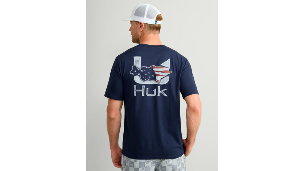 Marolina DBA HUK Huk Fish Flag Short Sleeve Shirt Naval Academy S, H1000542-413-S
