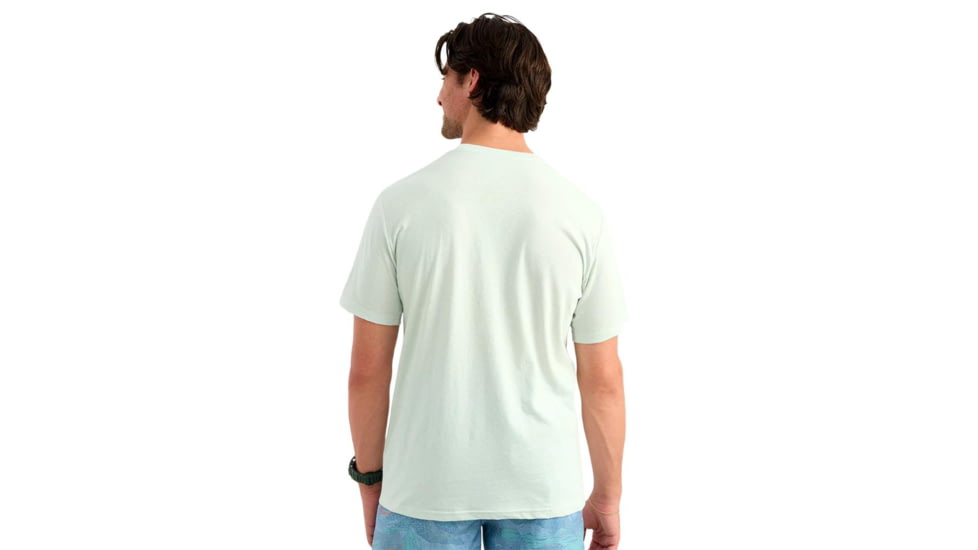 Marolina DBA HUK Huk Script Short Sleeve Tee Pale Algae Heather L, H1000587-392-L