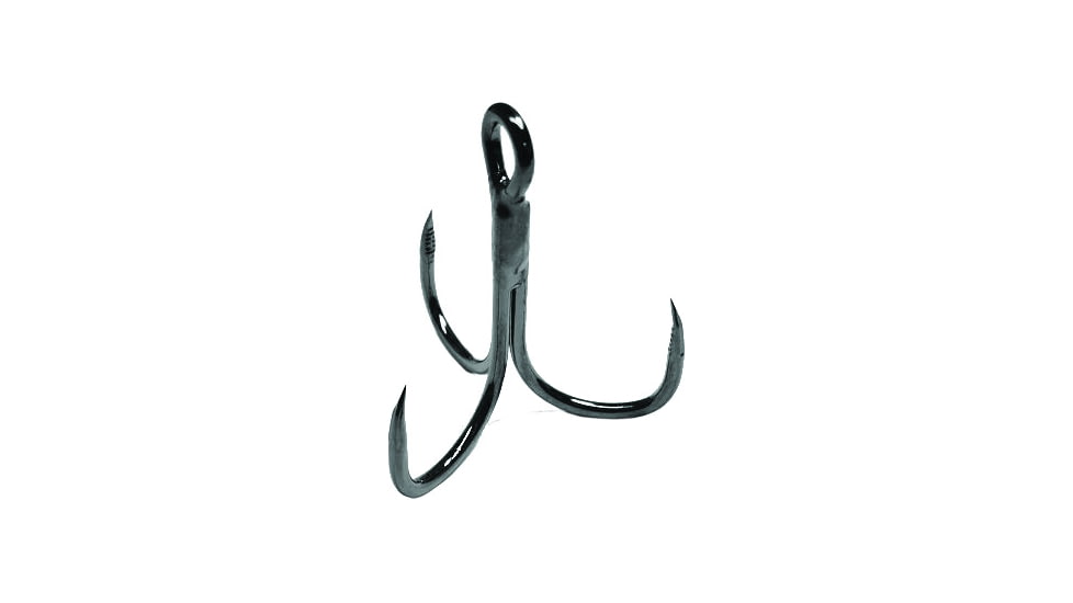Maruto TREBLE 1/0-6 Grabber Hook, Semi Razor Point, 10X Treble, Black Nickel, Size 1/0, 6 Per Pack, Treble 1/0-6