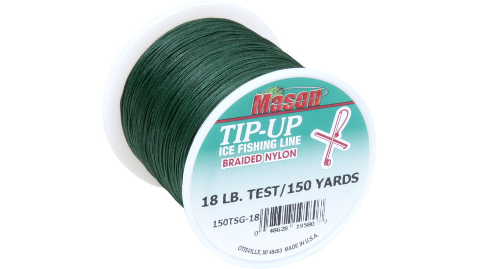 Mason Braided Nylon Tip-Up/Squidding Line 18Lb 150Yds Grn 6Bx, 150TSG-18