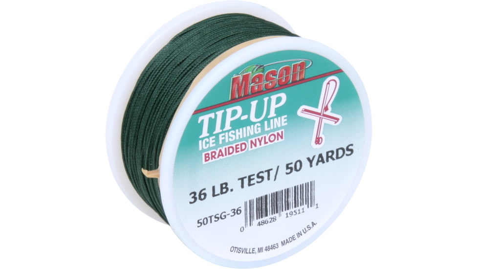 Mason Braided Nylon Tip-Up/Squidding Line 36Lb 50Yds Grn 12Bx, 50TSG-36