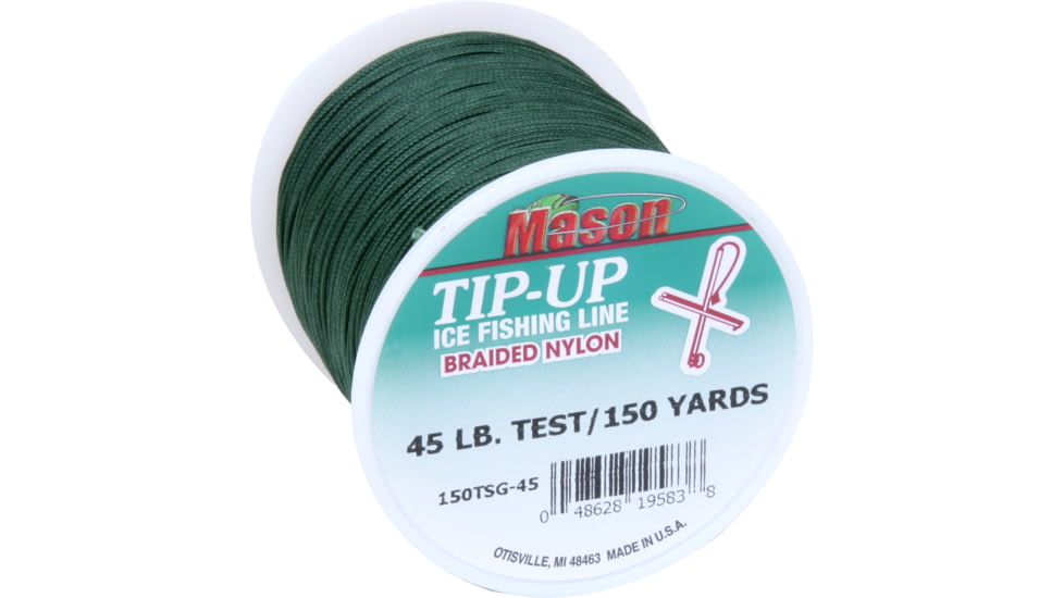 Mason Braided Nylon Tip-Up/Squidding Line 45Lb 150Yds Grn 6Bx, 150TSG-45