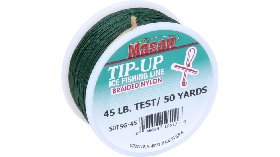 Mason Braided Nylon Tip-Up/Squidding Line 45Lb 50Yds Grn 12Bx, 50TSG-45