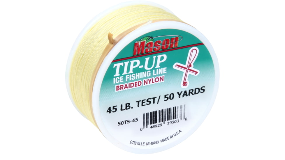 Mason Braided Nylon Tip-Up/Squidding Line 45Lb 50Yds Tan 12Bx, 50TS-45