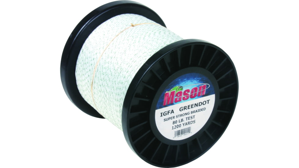 Mason Green Dot Braided Line 80lb 1200yd Dacron, 12GD-80