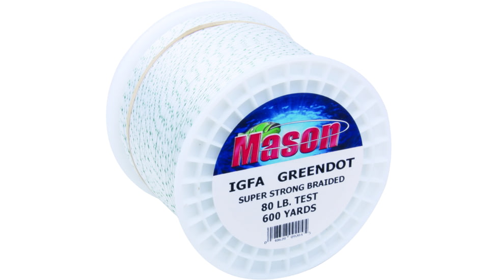 Mason Green Dot Braided Line 80lb 600yd Dacron, 6GD-80