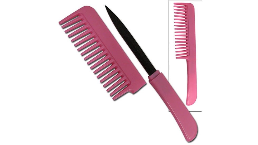 Master Cutlery BladesUSA Self Defense Comb Knife, 3 in, 3Cr13 Stainless Steel, Spear Point, Pink, PK-107P