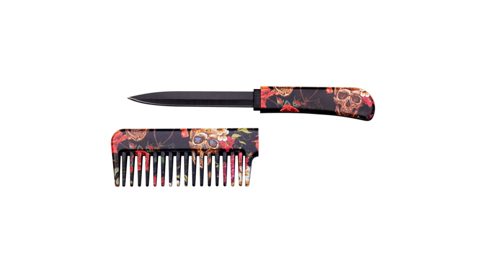 Master Cutlery BladesUSA Self Defense Comb Knife, 3 in, 3Cr13 Stainless Steel Stainless Steel, Spear Point, Multicolor, PK-107S