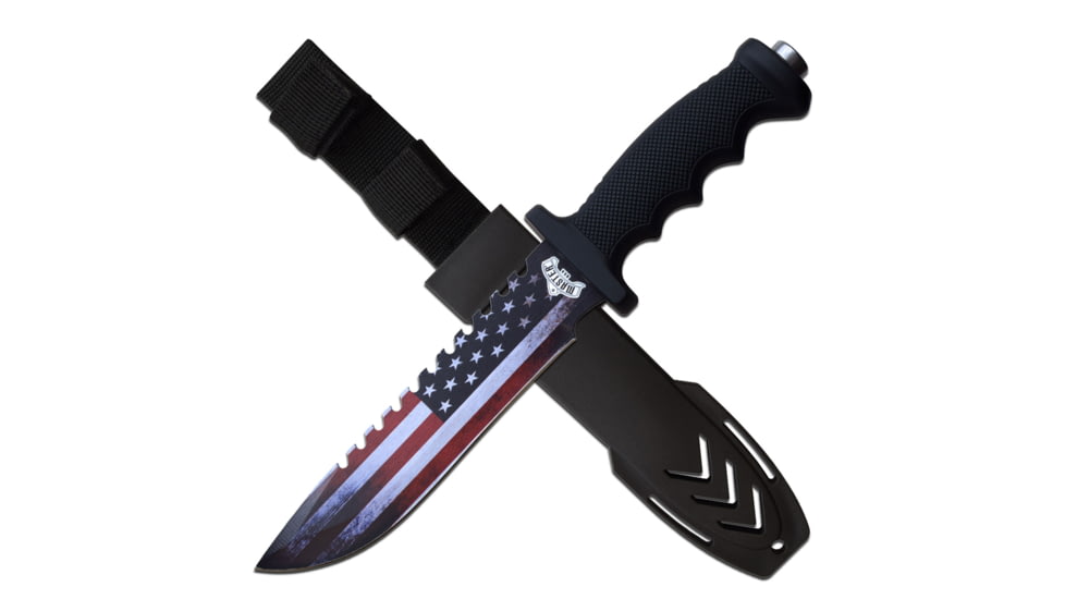 Master USA Bowie Fixed Blade Knife, 7.5 in, 3Cr13 Stainless Steel Stainless Steel, Black, MU-20-04A