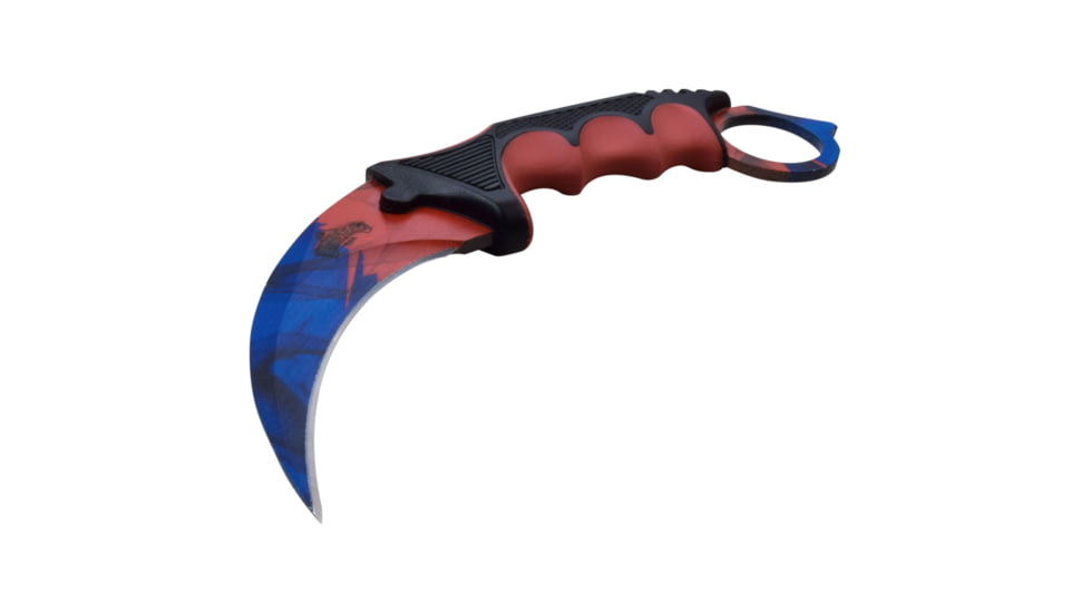 Master USA Hawkbill Fixed Blade Knife, 4 in, 3Cr13 Stainless Steel Stainless Steel, Black/Red, MU-1142BRD