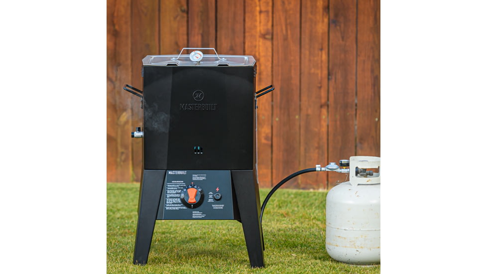 Masterbuilt 16 Quart Propane Fryer with Thermostat Control, Black, Small, MB20020120