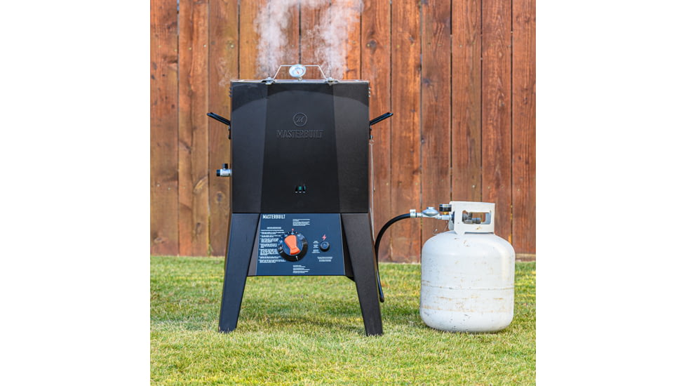 Masterbuilt 16 Quart Propane Fryer with Thermostat Control, Black, Small, MB20020120