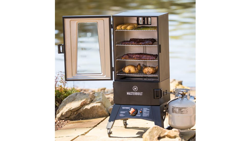 Masterbuilt 40in ThermoTemp XL Propane Smoker with Window, Black, Medium, MB20051316