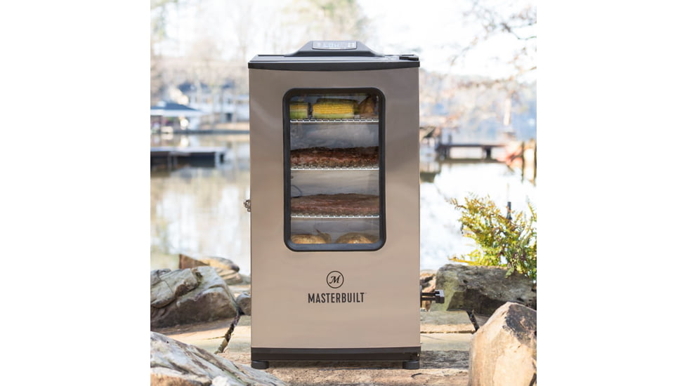 Masterbuilt MES 140G Bluetooth Digital Electric Smoker, Stainless Steel, Silver, Medium, MB20074719