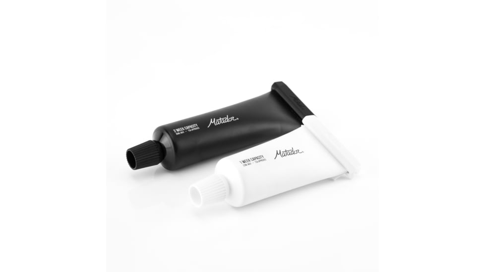 Matador Refillable Toothpaste Tubes - 2-Pack, Black/White, MATTT2001BKW