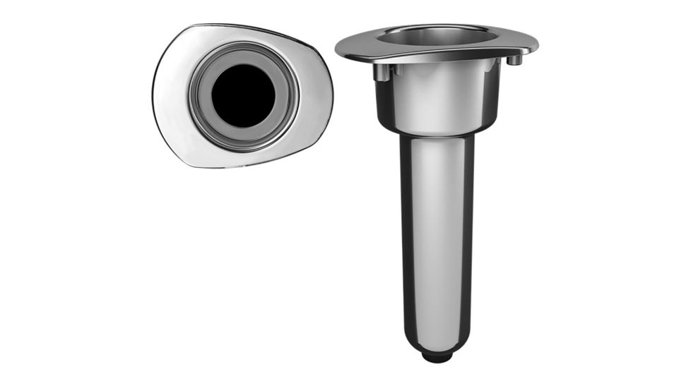Mate Series Elite Screwless Stainless Steel 0 Rod &amp; Cup Holder - Drain - Oval Top 72519