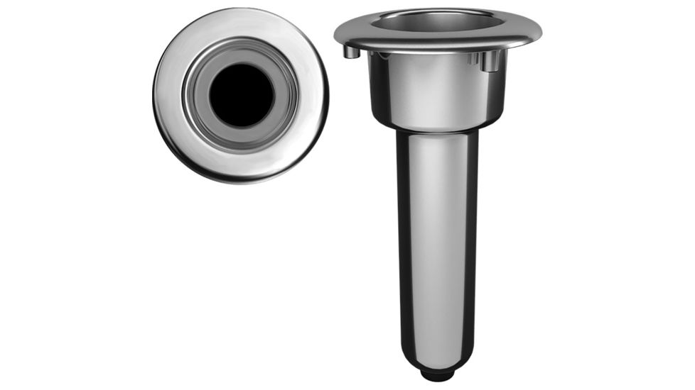 Mate Series Elite Screwless Stainless Steel 0 Rod &amp; Cup Holder - Drain - Round Top 72509