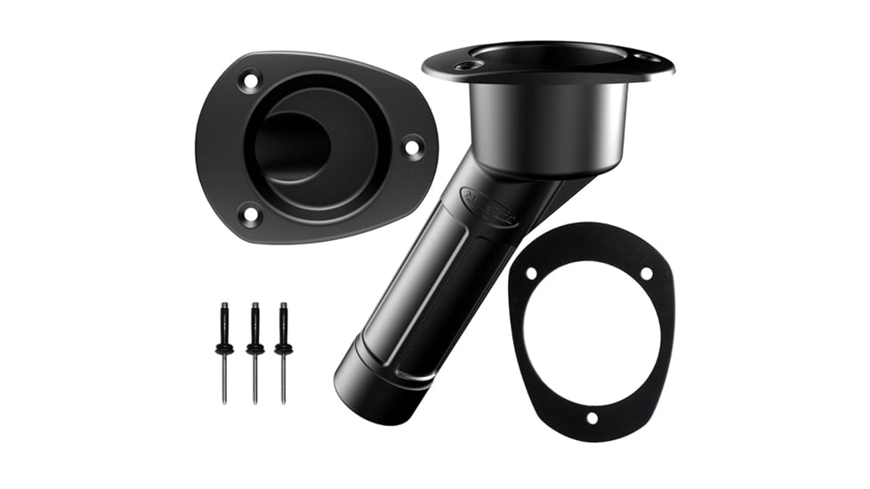 Mate Series Plastic Rod &amp; Cup Holder 30 Closed w/Oval Top f/Kayaks - Black, P2030BK