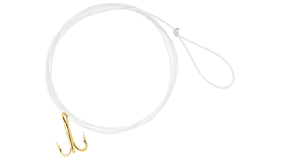 Matzuo 18in Fluorocarbon Treble Snell Hook, Gold, Size 14, 230041-14-X