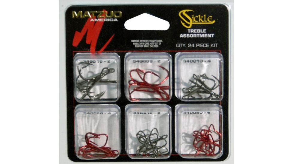 Matzuo 24pc Sickle Treble Hook Assortment 299909