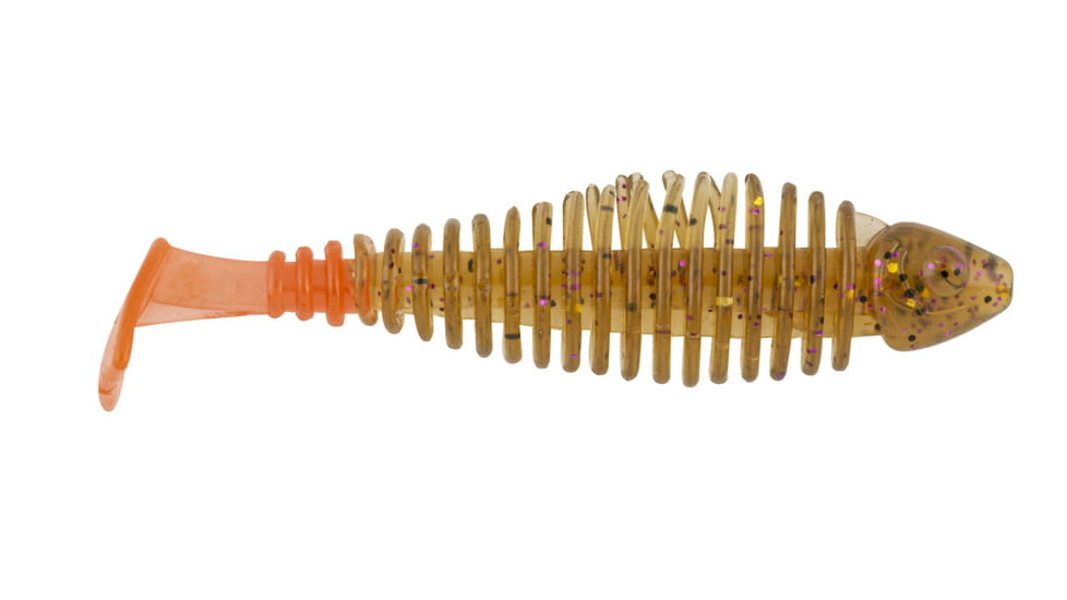 Matzuo Gaikotsu 2.5in Ribbed Swimmer 8pk, Fire Tail Goby Purple Flake, MTZGK2.5FTGBPRP
