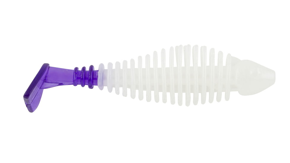 Matzuo Gaikotsu 2.5in Ribbed Swimmer 8pk, White Purple, MTZGK2.5WPRP